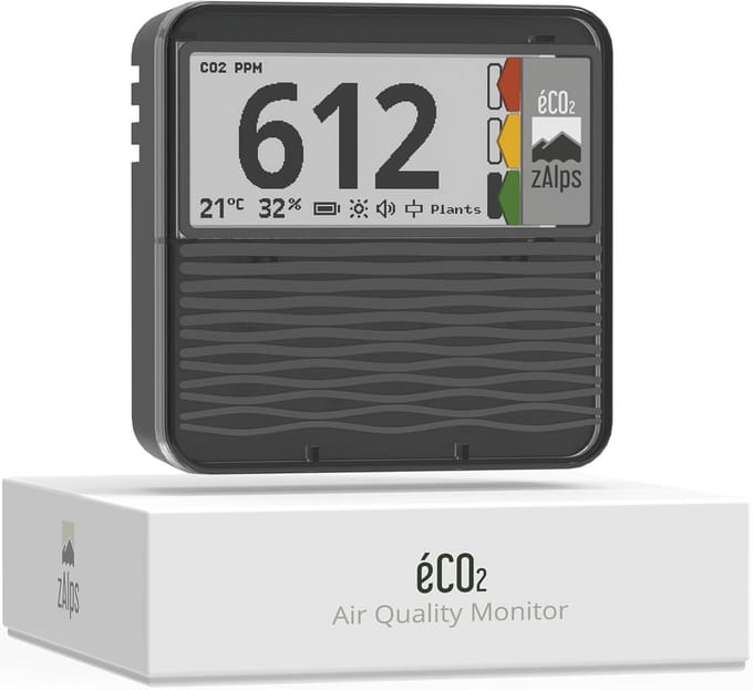 Monitor voor Binnenluchtkwaliteit - Nauwkeurige CO2-Detector en Luchtkwaliteitsmonitor