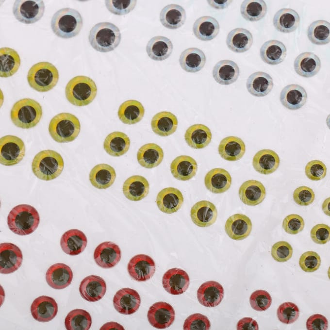 183 stuks gemengde maat 3/4/5/6mm viskunstaasogen voor vliegbinden jigs knutselpoppen white
