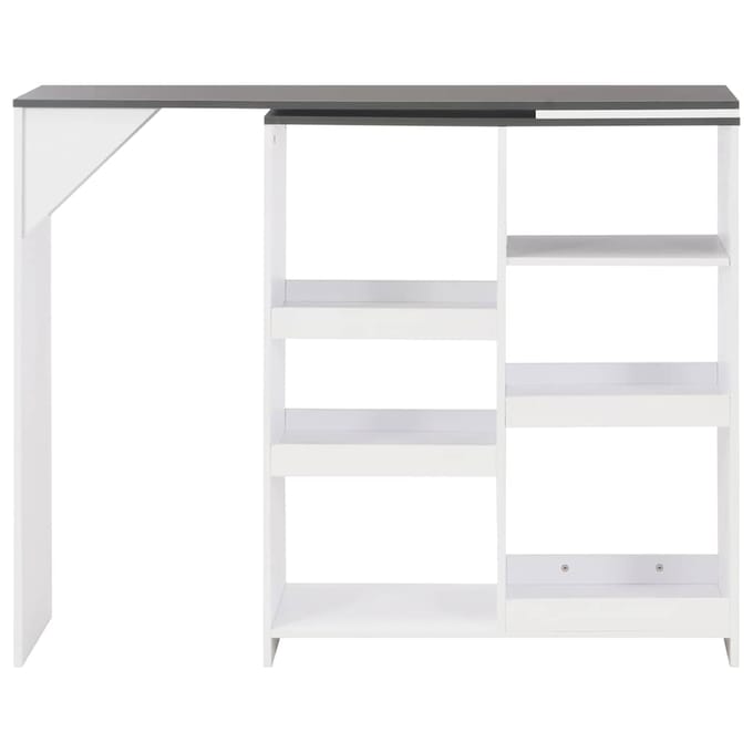 vidaXL - Bartafel - met - verplaatsbaar - schap - 138x39x110 - cm - wit