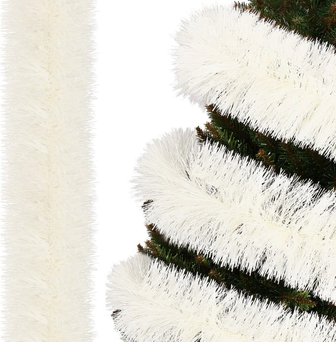 Springos Kerstslinger | Guirlande | Kerstversiering | 6 m | Wit Tinten/Gebroken Wit