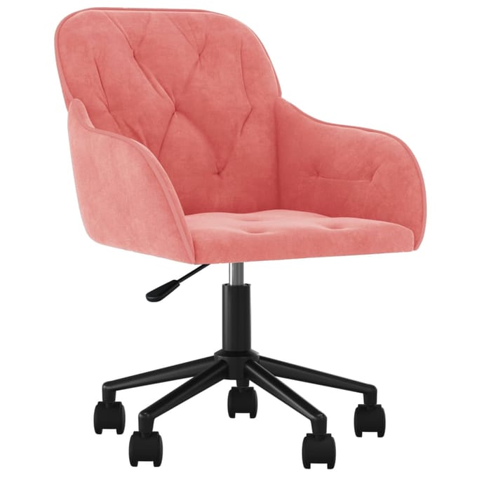 vidaXL - Eetkamerstoelen - draaibaar - 2 - st - fluweel - roze