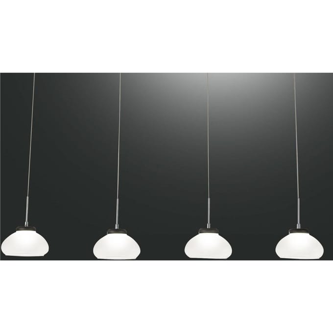 Fabas Luce Hanglamp Arabella 4-lamps in rij, wit