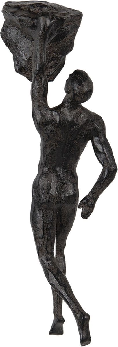 Clayre & Eef Beeld Man 9x9x32 cm Bruin Kunststof