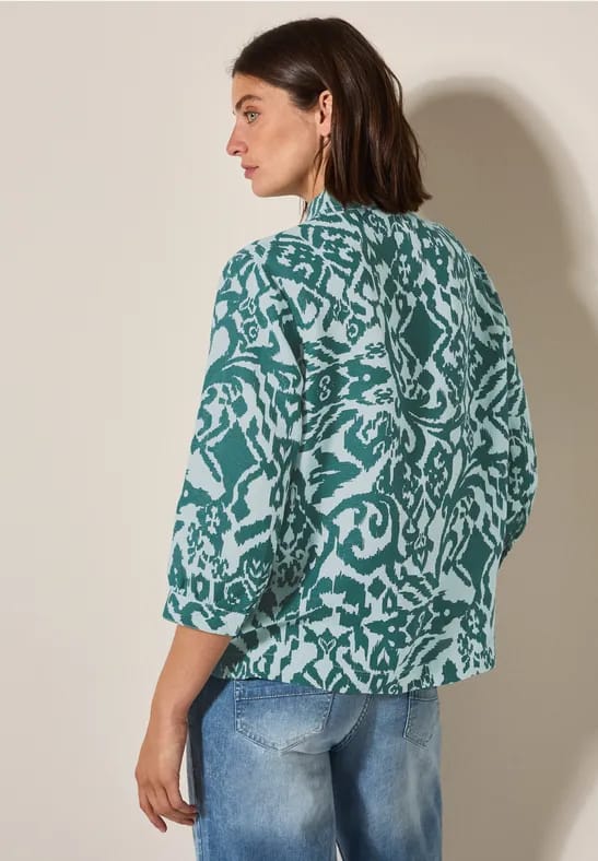 Gedessineerde overhemdblouse
