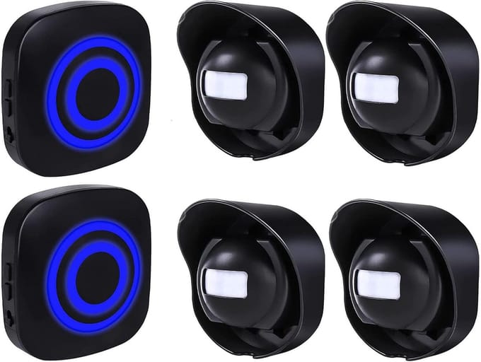 Draadloze Bewegingsmelder - Alarm Set - Huis Beveiligen - IP65 Waterdicht - 4 Detectoren - Wit