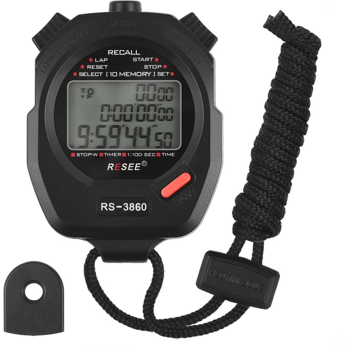 Sport Stopwatch Timer 100 Geheugen Digitale Stopwatch 3 Rijen Display Groot Scherm Stopwatch 60 Memory