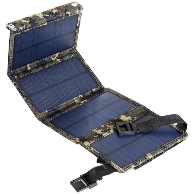 Chargeur solaire double USB 20W, panneau solaire Portable, pour téléphone, iPhone, Android, Smartphones, iPad noir