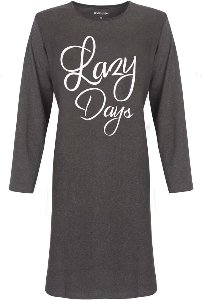 TPNGD2202A Temptation dames bigshirt Donker Grijs. - Maten: 3XL