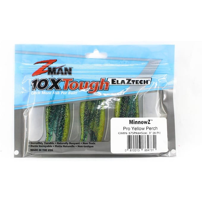 Zman Soft Lure MinnowZ 3 Inch 6/Pack Pro Geel Baars (4731) white