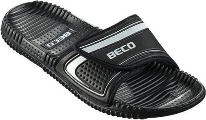 BECO Badslippers - Met Klittenband - Zwart - Unisex - Maat 37