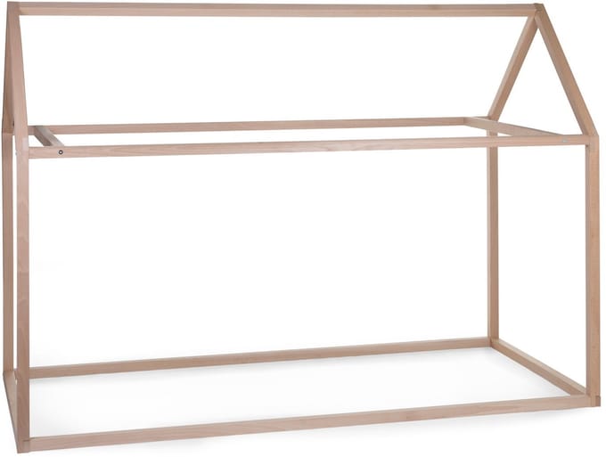 Childhome Huis Bedframe 90 x 200 cm - Kinderbed in Huisvorm van Hoogwaardig Beukenhout - Blikvanger in de Kinderkamer, te Personaliseren met Lampjes - Lattenbodem en Matras Apart Verkrijgbaar - Naturel