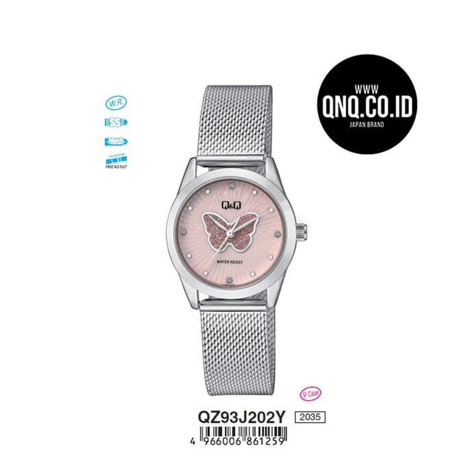 QZ93J202Y Q&Q Horloge met leuke vlinder .