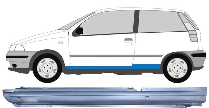 Volledige dorpel voor Fiat Punto I 1993-1999 / Links