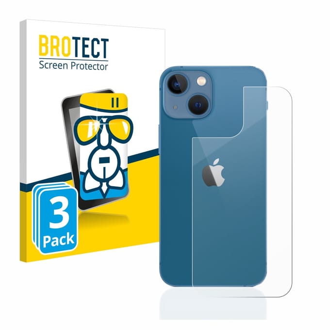 Screenprotector 3 Stuks voor Apple iPhone 13 mini (Achterkant) Beschermglas transparant