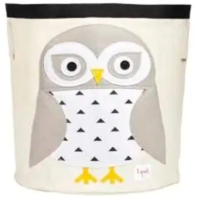 3 Sprouts - Storage Bin - White Snowy Owl /Furniture /White Snowy Owl