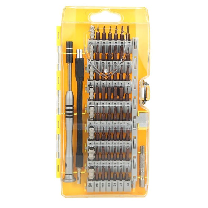 60-in-1 Multifunctionele Demontage Schroevendraaier Bits Set Reparatiegereedschap voor Telefoons Brillen yellow