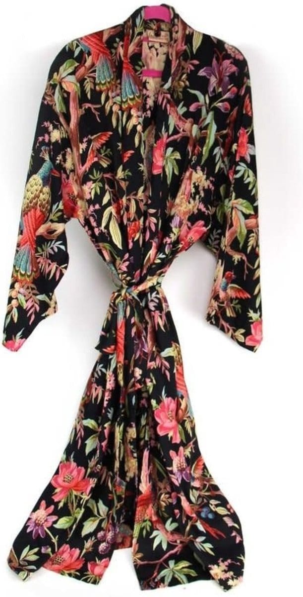 Imbarro Kimono Ochtendjas Royal Paradise zwart one size