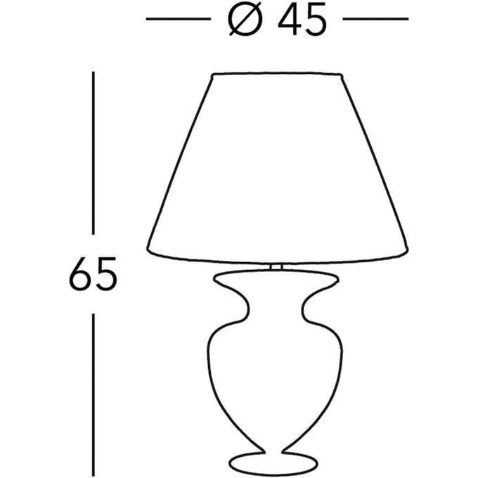 Kolarz Anfora tafellamp, crèmekleurig, hoogte 65 cm, glas