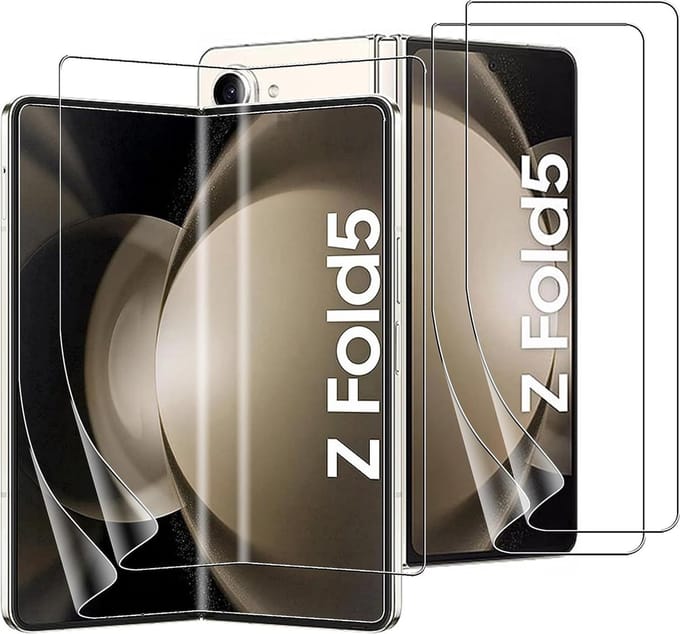 Screenprotector voor Samsung Galaxy Z Fold 5 - 2 stuks Beschermende kunststoffen transparante plastic schermfolie