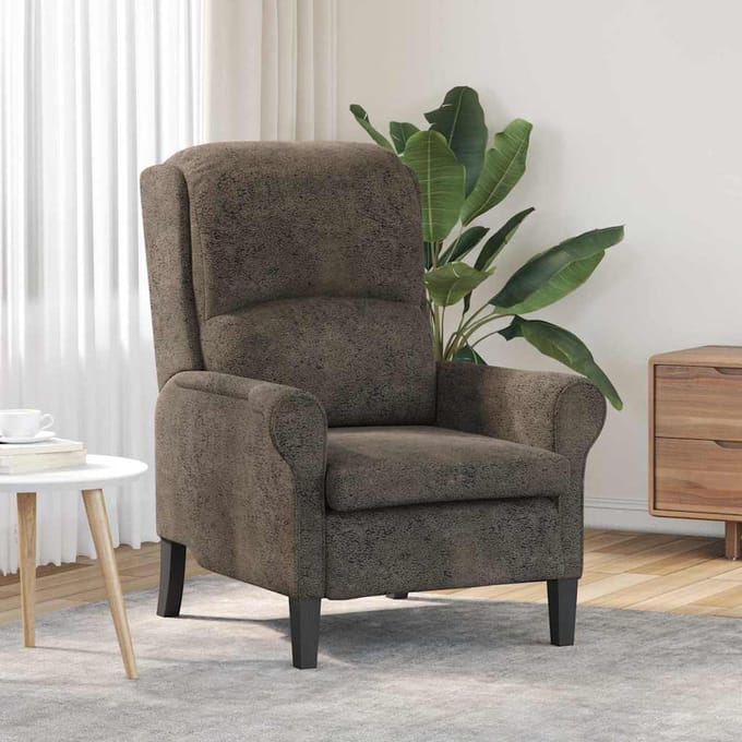 vidaXL - Fauteuil - Donkergrijs - Kunstleer