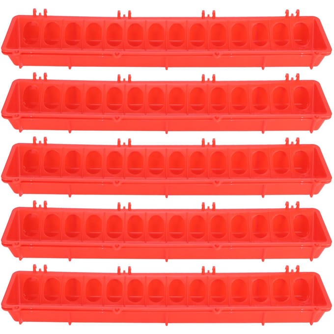5Set Verdikte Vogelvoeder Buiten Hangend Plastic Duiven Voedingsapparaat Kooi Accessoire Rood red