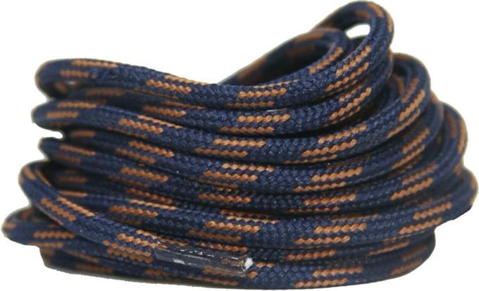 Wandel-/Bergschoen veters Donkerblauw/Bruin 90cm - Rond