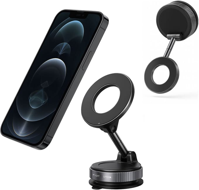 Telefoonhouder geschikt voor MagSafe – Auto Dashboard & Ruit – 360° Draaibaar – Zwart