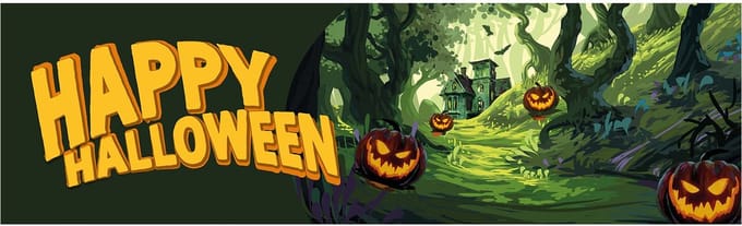 Halloween banner Happy halloween 300 x 90 cm