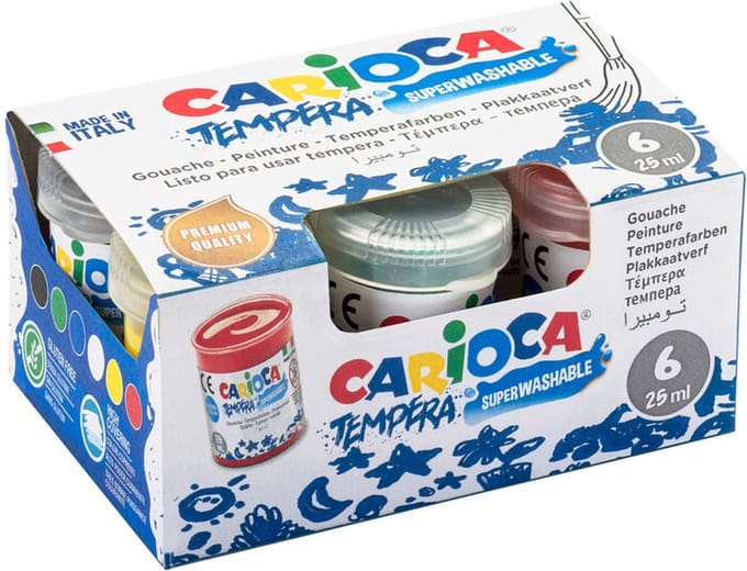Carioca plakkaatverf 6 x25 ml flacons 20x10x10 cm