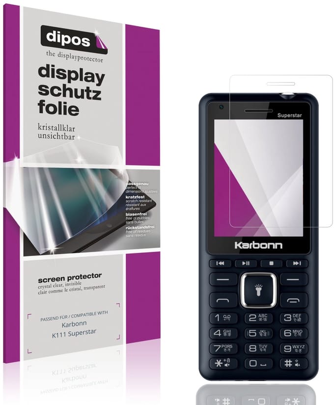 dipos – 4x Beschermfolie geschikt voor Karbonn K111 Superstar | Krasbestendige & heldere Screenprotector Ultra-Thin