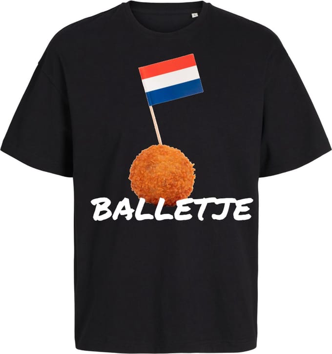 Grappig T-Shirt Heren Dames - Balletje - Zwart - Maat M