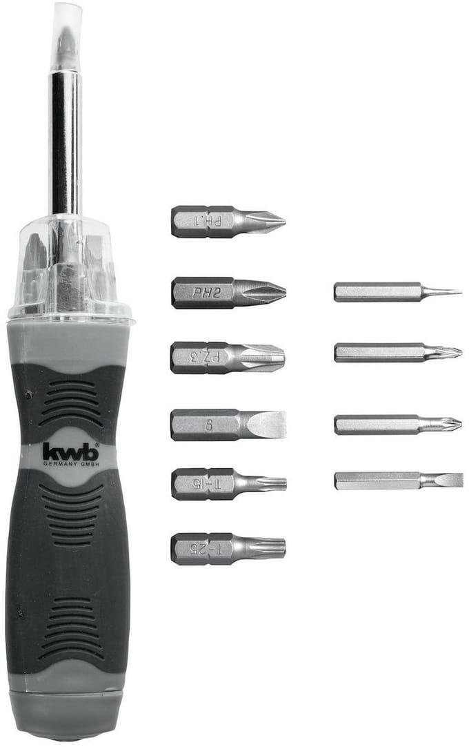 KWB 116890 Serie - Schroevendraaier met Bits - 4-in-1 - LED Verlichting - Ergonomische Handgreep