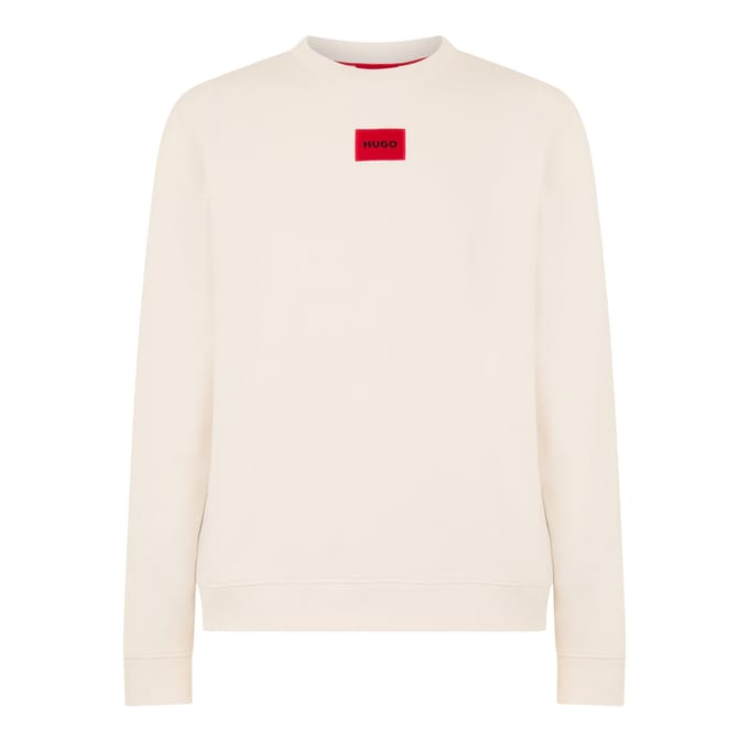 Hugo Heren Diragol Sweatshirt met ronde hals (Natuurlijk)