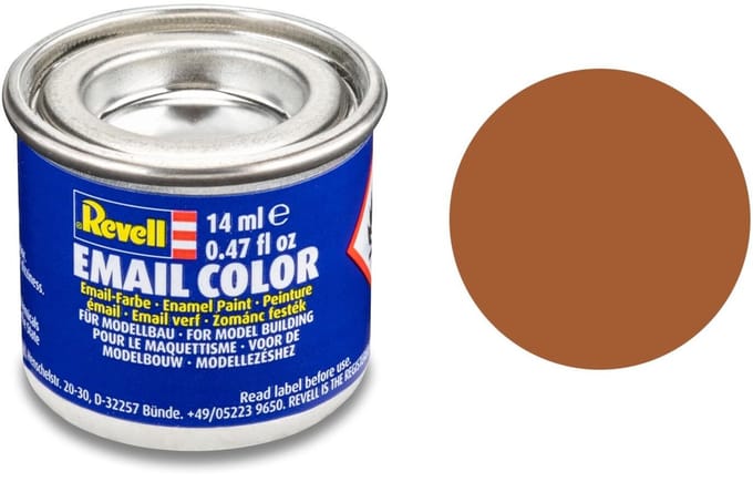 Revell Hobbyverf Enamel verf - #85 Brown - Matt - RAL8023 - Enamel - Verf potje - 14 ml