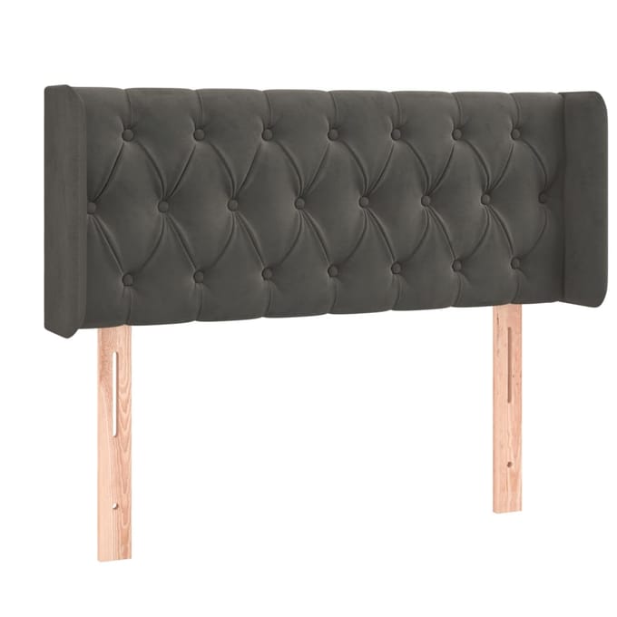 vidaXL - Hoofdbord - LED - 103x16x78/88 - cm - fluweel - donkergrijs