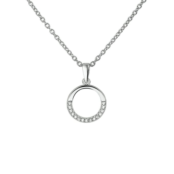 zilver gerhodineerd collier zirkonia 41 + 4 cm 1322094
