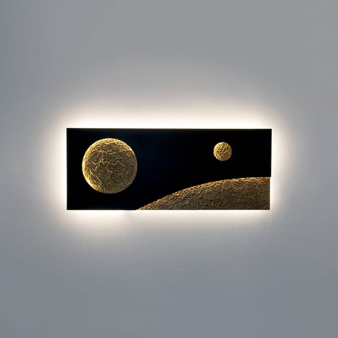 Holländer LED wandlamp Universo Spettro, zwart/goud