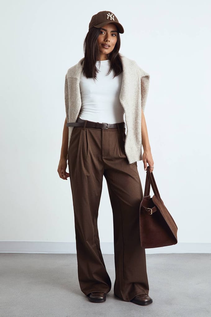 boohoo Dames Korte mouwen lang gesneden getailleerde top | Wit | Maat: 40