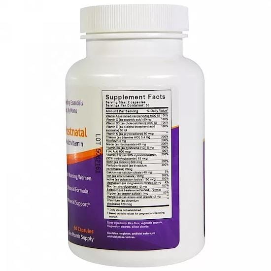 Milkies, Postnataal Multivitamine voor Borstvoeding, 60 Capsules