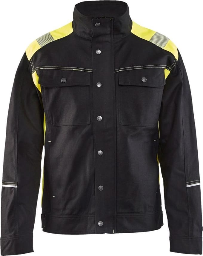 Blåkläder 4095-1370 Jack Ongevoerd Visible Zwart/Geel maat S