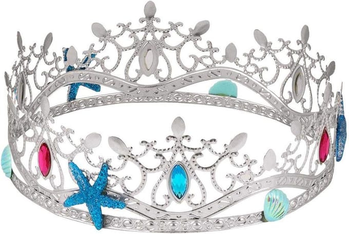 Zilveren Zeemeermin Kroon voor Dames - Carnaval & Themafeest Hoofddeksel