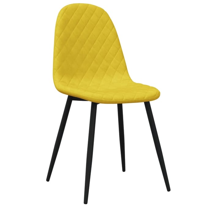 vidaXL - Eetkamerstoelen - 4 - st - fluweel - mosterdgeel