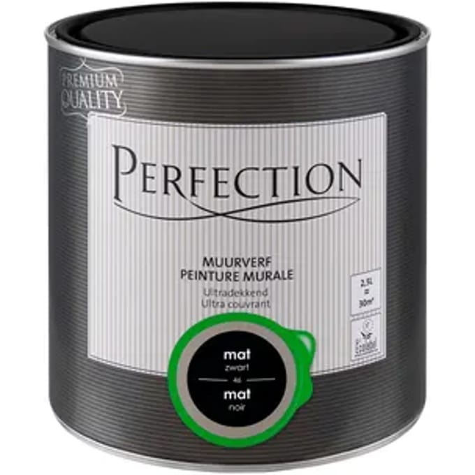 Perfection Ultradekkend Muurverf - Mat - Zwart - 2,5l