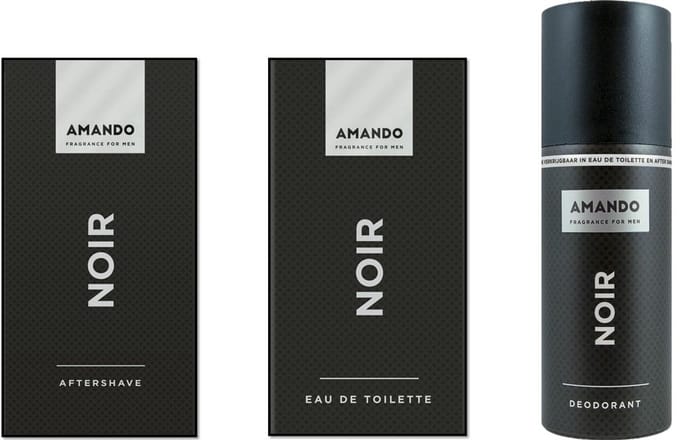 Amando Noir - Set - After Shave 50 ml / Eau de Toilette Spray 50 ml / Deo Spray 150 ml