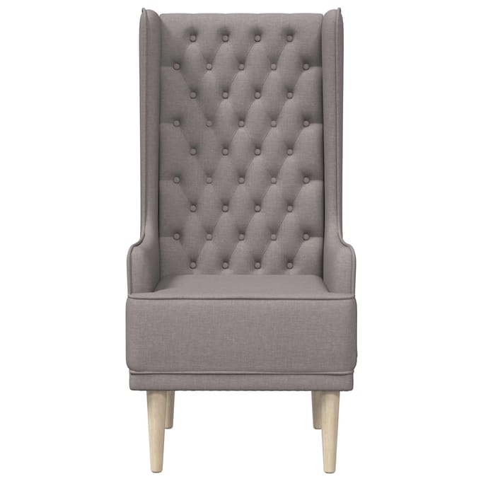 vidaXL - Gecapitonneerde - stoel - met - hoge - rugleuning - Taupe - Stof