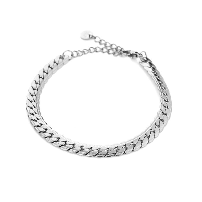 Bijoutheek Armband (Sieraad) Platte Schakel Zilverkleurig