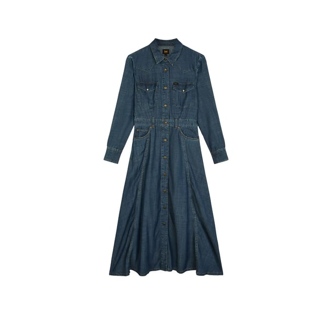 Lee Western Mid Calf Regular Fit Midijurk Blauw S Vrouw