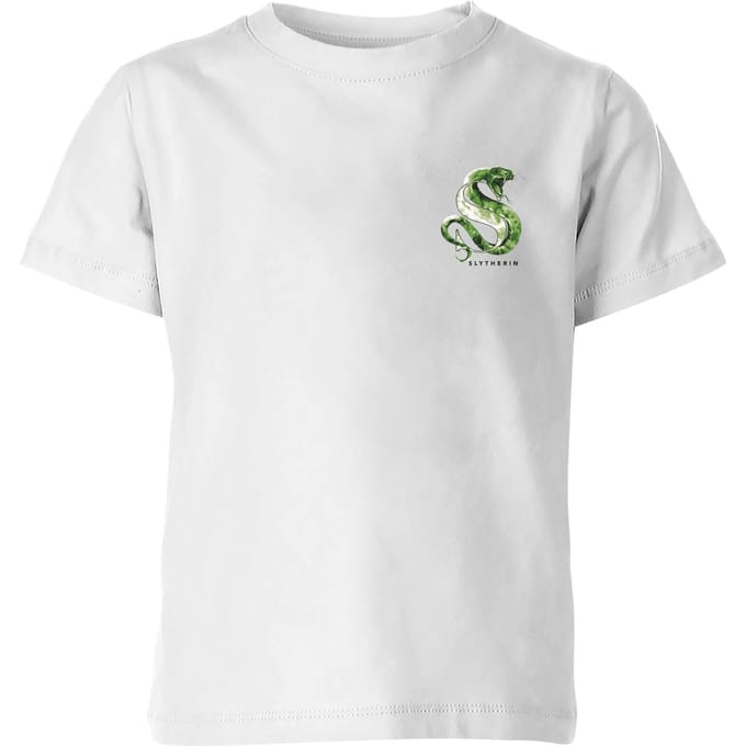Harry Potter Slytherin Kids' T-Shirt - White - 122/128 (7-8 jaar)