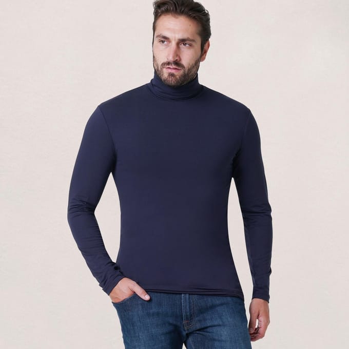 Alan Red Master Col Longsleeve Shirt Donkerblauw - Maat S - Heren - Basic T-shirt