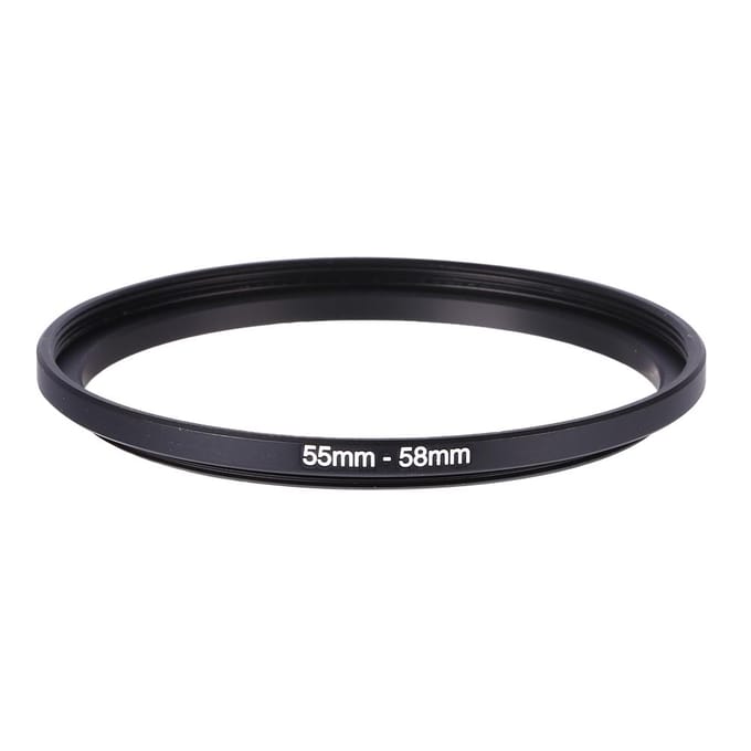 Nieuwe 55mm 58mm 55mm Naar 58mm Step-Up Ringen Metalen Lensfilter Ring Adapter 55 58 black